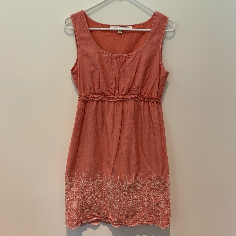 Max Studio Pink Embroidered Summer Dress